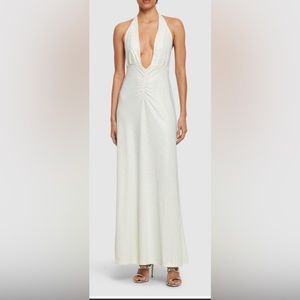 WeWoreWhat Size 2 Halter Ecru Crystal Spandex. New with Tags. Never worn